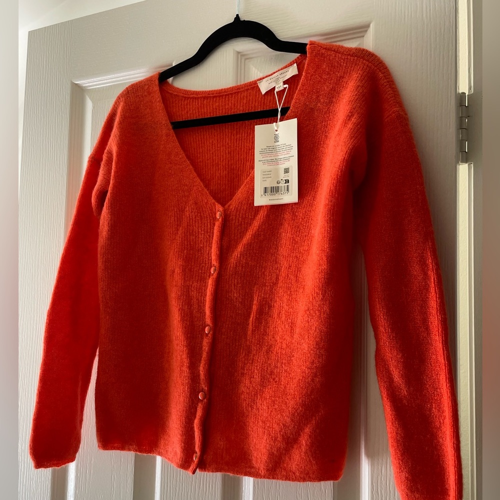 Sézane Barry Cardigan NWT in Tangerine XXS - Picture 4 of 9